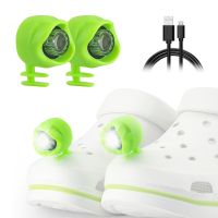 2 Pcs Rechargeable Clogs Shoe Light,Headlights for Croc 3 Lighting Modes in the Dark,For Dog Walking,Handy Camping