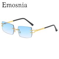 2023 Rimless Square Women Sunglasses Fashion Brand Designer Rectangle Gradient Sun Glasses For Men Metal Cutting Lens Eyewear