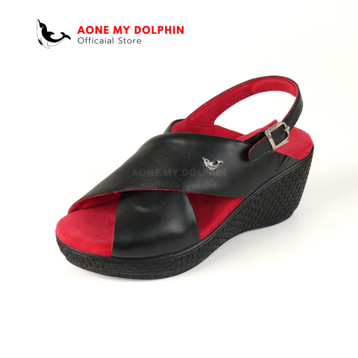 aone-my-dolphin-ลิขสิทธิ์แท้-wd51-รองเท้าส้นสูงหนังแท้-รองเท้าเพื่อสุขภาพ-รองเท้าผู้หญิงพื้นนุ่มใส่สบาย