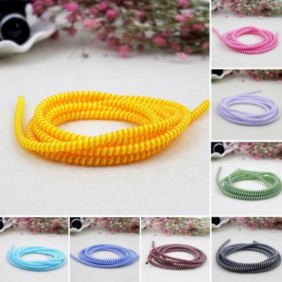 1.4m Color Spiral USB Charge Cord Earphone Cable Protector Saver Cover Charging Data Cable Wire Winder Protection Organizer