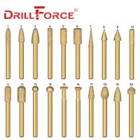 Drillforce สูญญากาศ Brazed Diamond Burr Head Grinding Rotary File Stone Marble Granite Engraving CNC Machine Carving Router Bits