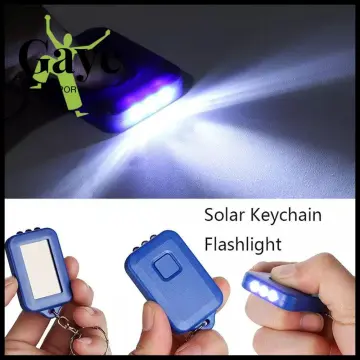 LED COB Keychain Light Solar Type-C USB Rechargeable Portable Flashlight  Built in battery Waterproof for Power Outage Emergency