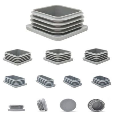 12Pcs Gray Blanking End Caps Tube Pipe Bed Inserts Plug Table Chair Leg End Caps Dust Cover Floor Protector Furniture Feet Cover