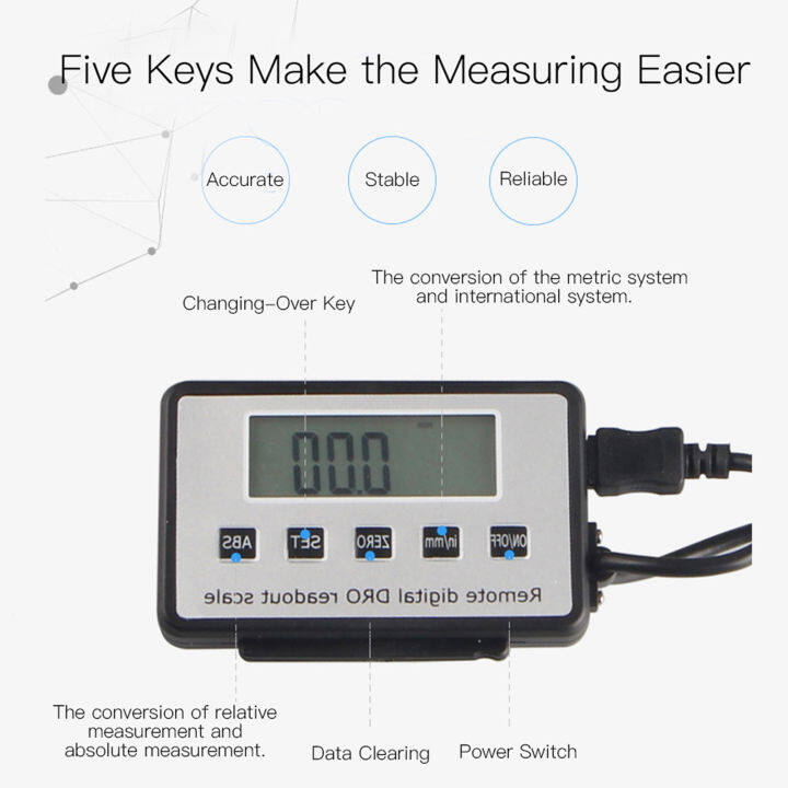 kkmoon-เครื่องชั่งเชิงเส้นดิจิตอลมัลติฟังก์ชั่นพร้อมรีโมทสำหรับอ่านข้อมูลดิจิตอลเครื่องชั่งเชิงเส้นจอแสดงผลภายนอกไม้บรรทัดเชิงเส้น