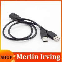 Merlin Irving Shop DC Power Supply Extension Cable USB 2.0 A female to Dual male Splitter Super Speed Data Sync Charging for U Disks