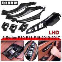 ขายร้อนซ้ายมือไดรฟ์ LHD RHD สำหรับ BMW 5 Series F10 F11คาร์บอนไฟเบอร์ภายในรถที่จับประตูด้านในแผงดึงฝาครอบ