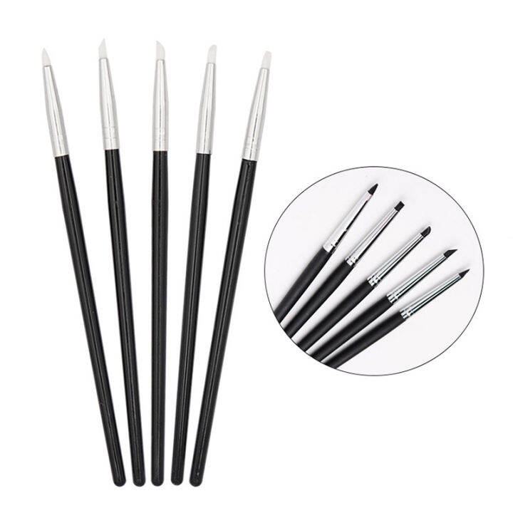 5Pcs Dental Resin Brush Pens Dental Shaping Silicone Tooth Tool For