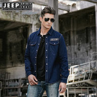 JEEP SPIRIT 1941เสื้อเชิ้ตลำลองเดนิมเทรนด์แฟชั่นทรงหลวมเสื้อเชิ้ตผู้ชาย