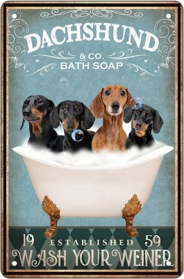 Dachshund Decor Bathroom Wall Decor Dachshund Gifts for Women Vintage Metal Sign Dachshund Lovers Dachshund Dog Poster tin sign