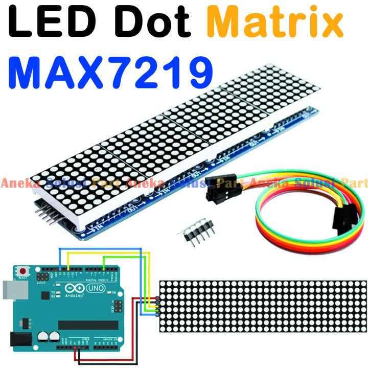 Max7219 Led Dot Matrix Module 32x8 Merah Running Text Display Arduino