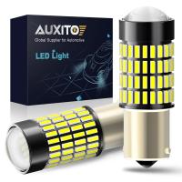 AUXITO 2ชิ้นหลอดไฟ LED BA15S 1200LM 1156 P21W ไฟถอยรถยนต์ T20 7443 W21/5W 7440 WY21W T25ไฟท้ายสัญญาณ3157 3156