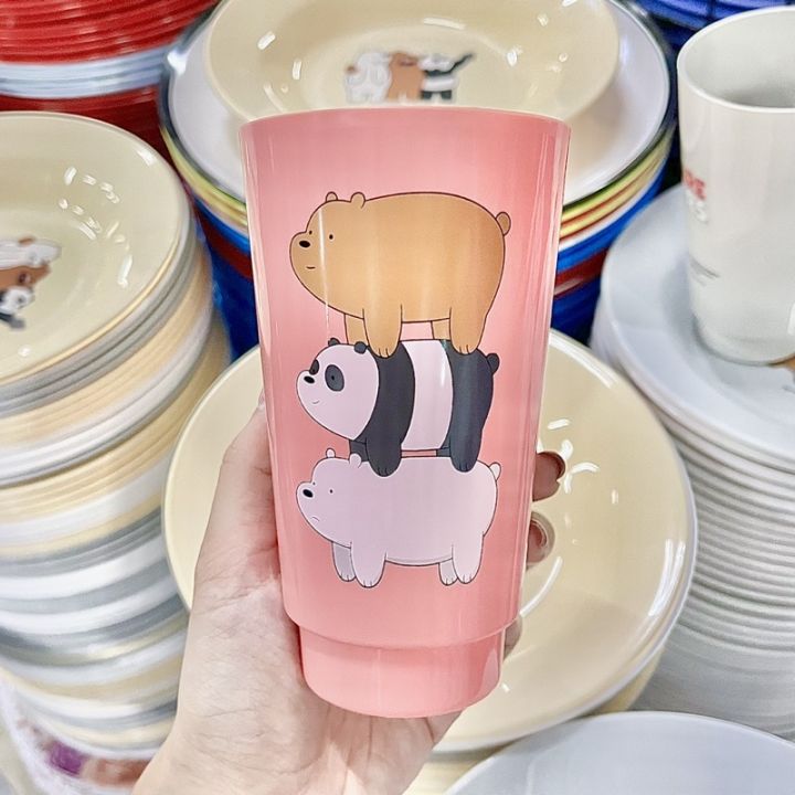 แก้วน้ำพลาสติก-we-bare-bears-ลิขสิทธิ์แท้-ราคาส่ง