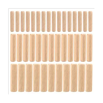 Wooden Dowel Pins Grooved Dowels Plugs Chamfered Fluted Pin Wood