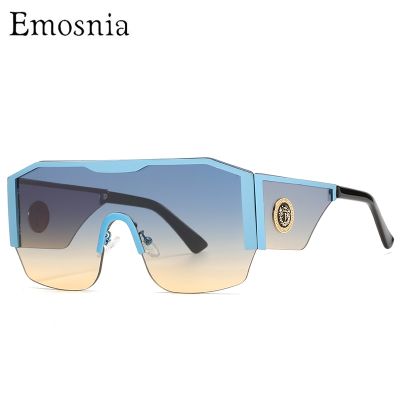 2021 New Modern Oversized Square Sunglasses Men Women Big Frame One Piece Lens Sun Glasses Gradient Driving Unisex Eyewear UV400