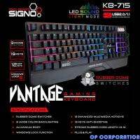 [ส่งเร็วพิเศษ!] SIGNO คีย์บอร์ด RUBBER DOME SWITCH  มีไฟ LED 9 โหมด รุ่น VANTAGE KB-715