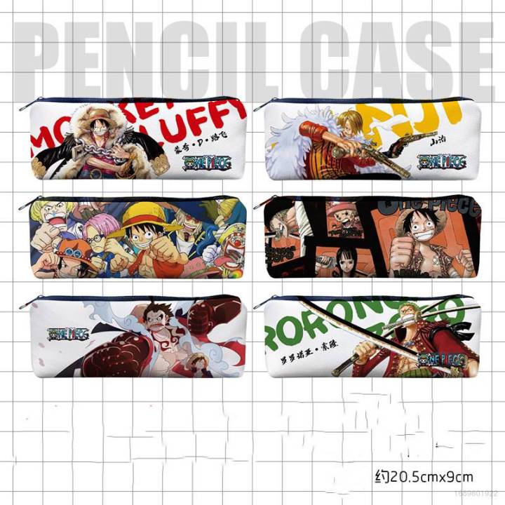 One Piece Luffy Anime Cartoon Pencil case Canvas Student Pencil Storage ...