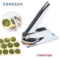 ○ ZONESUN Custom Brass Embossing Stamp Logo Personalized Embosser Seal Stamp For Letter Wedding Envelope Document Invitation Card