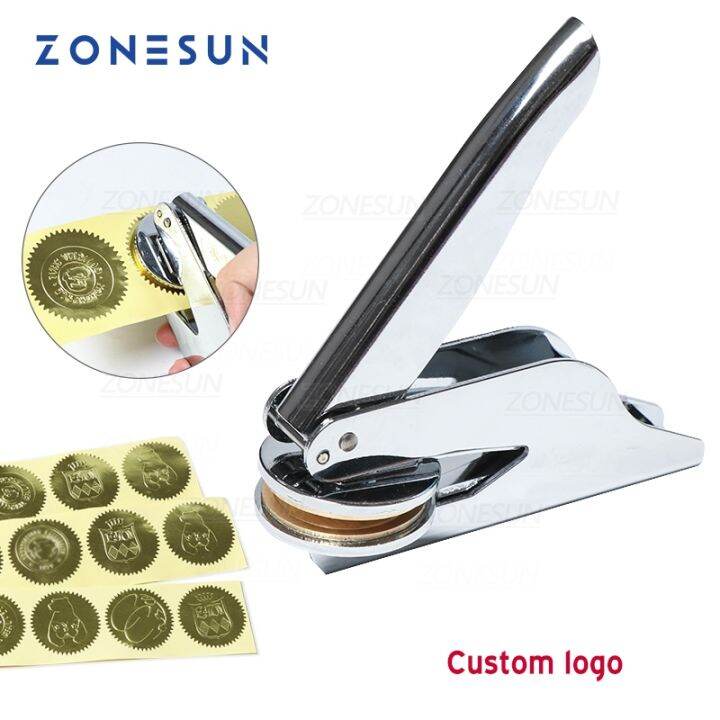 ZONESUN Custom Brass Embossing Stamp Logo Personalized Embosser Seal