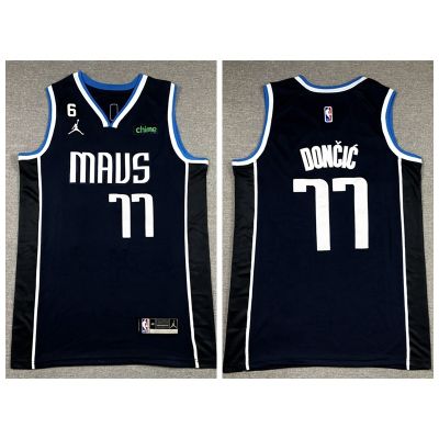 Mens 2023NBA Dallas Mavericks Luka Doncic Dark Blue Basketball Player Jersey