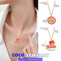 Cocojelry สร้อยคอชุบทองจี้บาร์บี้เจ้าหญิงบาร์บี้สำหรับผู้หญิงโซ่ไหปลาร้าฉบับภาษาเกาหลี