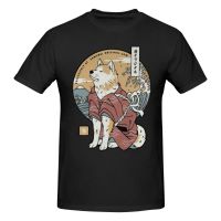 Akita Dog Samurai Warriors Mens Casual O-Neck Short Sleeve T-Shirt