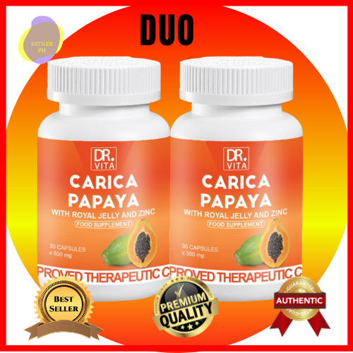 ESTHER PH DUO DR. VITA CARICA PAPAYA (with Royal Jelly & Zinc) 500mg x