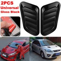 2pcs Universal Fit ABS Gloss Black Car Air Flow Intake Scoop Hood Bonnet Vent Front Engine Cover Vehicle Auto Decorative Sticker Bumper Stickers  Deca