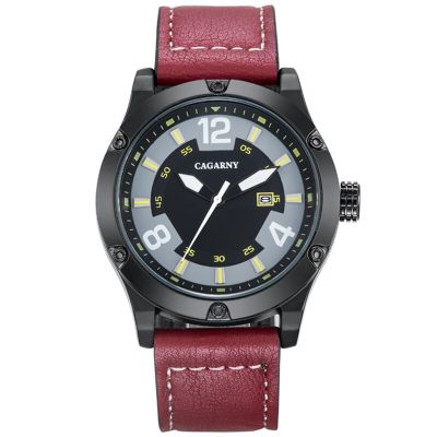 Luxury Brand Cagarny Mens Wrist Watches Man Genuine Leather Strap Waterproof Causal Quartz Watch For Men Sport reloj hombre 2019