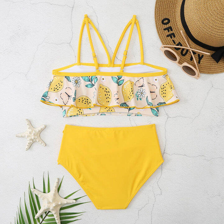 tumama-kids-kids-swimsuits-high-waist-drawstring-printed-bikini-kids-swimsuit