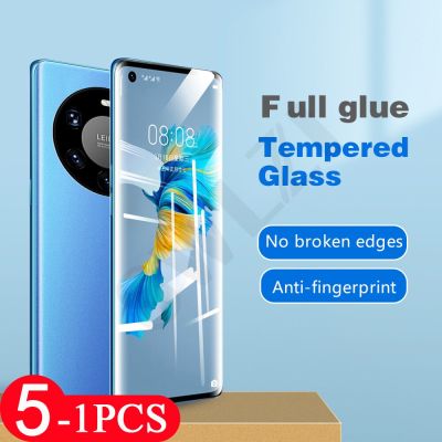 5-1Pcs Tempered glass film for Huawei mate 40 RS 30 30E 20 pro plus 40E P40 P30 P20 lite E 20X protective phone screen protector