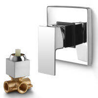 SKOWLL Hot and Cold Mixing Valve Body Faucet Copper Black Single Handle Concealed Shower Mixer Bathroom In-wall Type HG-8002