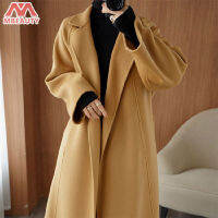 ร้อน, ร้อน★MBeauty Coat for women Autumn and winter long knee-length loose plus-size tweed coat