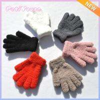 ขายร้อน 0-11 ปีเด็กฤดูหนาว Coral Plush ถุงมือเด็กเต็มนิ้วมือนุ่มสีลูกอมอบอุ่น Mittens สำหรับชายหญิง