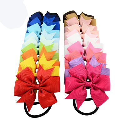 【YF】 10pcs/lot Cute Bow Girls Headband Ribbon Elastic Hair Bands Rope Headwear Accessories acessorio para cabelo Ties