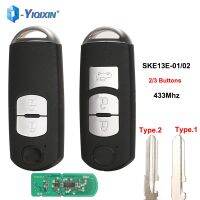 YIQIXIN 433Mhz ID49 Smart Key For MAZDA CX-3 Axela CX-5 Atenza SKE13E-01 SKE13E-02 Model 2/3 Buttons Car Auto Remote Control Fob