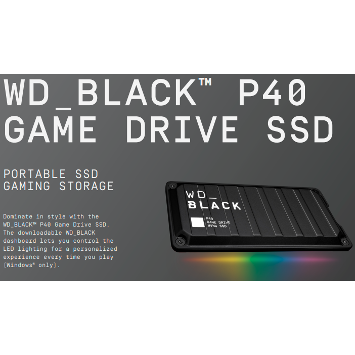 WD_BLACK P40 Portable Gaming SSD Storage