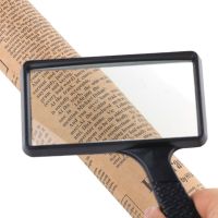 【Be worth】 yiyin2068 5X Glass Lens Multi Use Old Man Magnifying Glass Hand Loupe Portable Long Handle Students Rectangular Shape Jewelry Identify