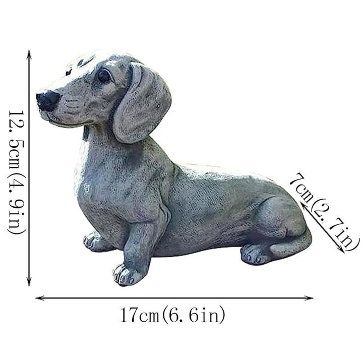 awi9963-เรซิน-สุนัขพันธุ์ดัชชุนด์-เหมือนจริงเหมือนจริง-เพ้นท์มือ-รูปปั้นสุนัข-อนุสรณ์ของสุนัข-งานทำมือ-ท่านั่งสุนัข-คนรักสุนัขและสุนัข