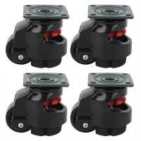 4Pcs Adjustable Level Casters GD‑40F Heavy Duty Industrial Roller Wheel Leveling Caster Wheels for Moving Work Tables Weld Table Furniture Protectors