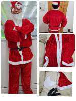 Santa Crossplay ชุดซานต้าสำหรับผุ้ชาย แบบแชนยาว เนื้อผ้ากำมะหยี่ เสื้อ+กางเกงพร้อมหมวก +เคราปลอม +เข็มขัด เหมาะสำหรับใส่งานเทศกาล งานแสดง ฯลฯ