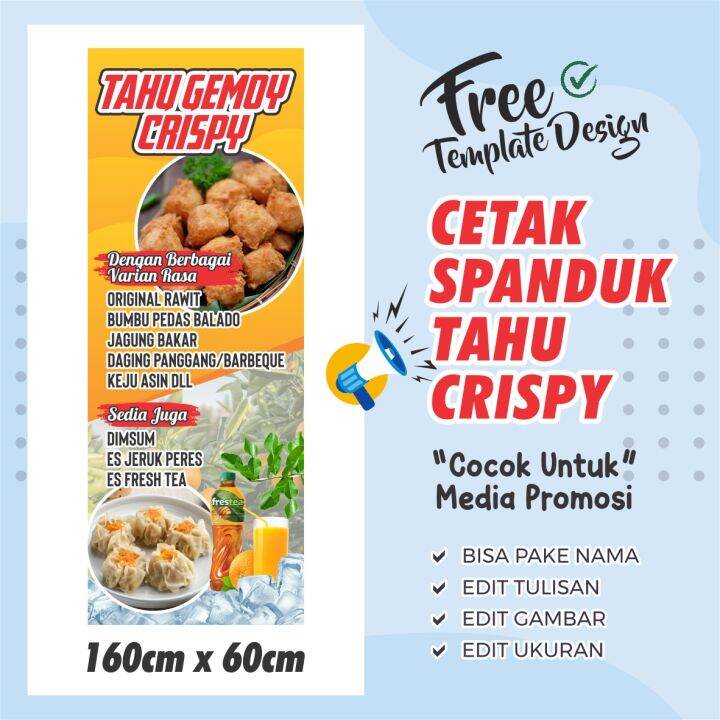 Banner Spanduk Tahu Crispy 160 X 60 Cm Bisa Di Edit Lazada Indonesia