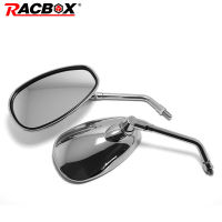 10mm Motorcycle Mirror Chrome Oval Retro Rearview Side Mirrors Universal For Yamaha Cafe Racer Chopper Motorcycle Accessories