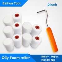 11PCS/set 2inch Oily Foam Roller Brush kit Polyester Sponge Mini Paint Roller for Wall decoration 50x35mm Painting Handle Tools Paint Tools Accessorie