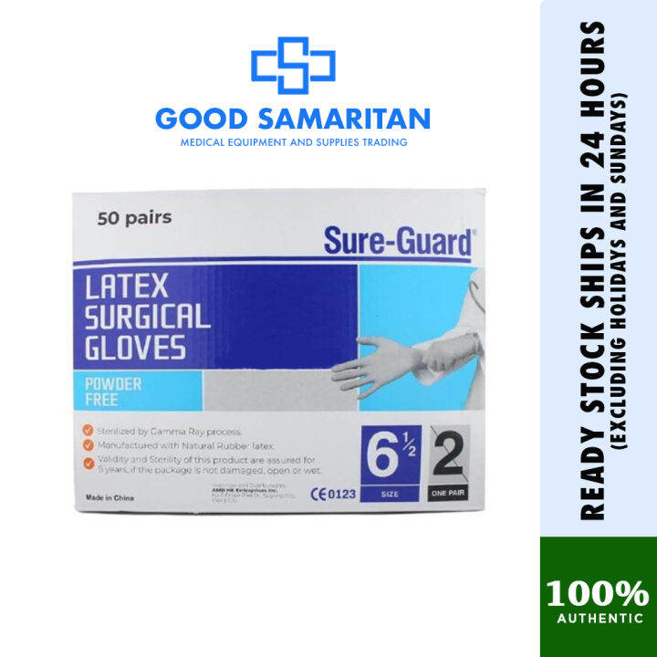 SureGuard Sterile Latex Gloves Size 6.0 / 6.5 / 7.0 / 7.5 / 8.0