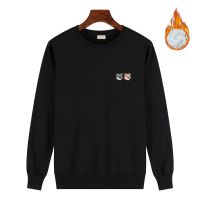 Autumn Winter Cotton Plush Sweatshirt Men Women Long-sleeved T-shirt Brand Fox Embroidery Sweater Couple Fashion Casual T-shirt