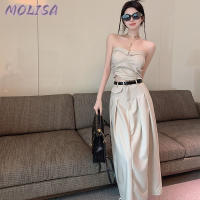 Molisa Fashion กระโปรง กระโปรงยีนส์ กระโปรงทรงเอ คลาสสิค น่ารัก เท่ สบายๆ A93M2ZD 42Z231017