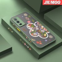 JIUMOO เคสสำหรับ VIVO Y76 5G Y76s Y74s 5G ลายการ์ตูนดอกไม้สีสันสดใสดีไซน์ใหม่มีน้ำค้างแข็งโปร่งใสกันกระแทกเคสมือถือแข็งปลอกซิลิโคนคลุมทั้งหมดเคสนิ่มสำหรับปกป้องกล้อง