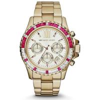 นาฬิกาข้อมือผู้หญิง MICHAEL KORS Everest Chronograph Champagne Dial Gold Tone Stainless Steel Bracelet Ladies Watch MK5871