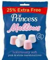 Princess Mallows Pink &amp; White Marshmallows 190g พรีนเซ็ซมาลโลว์มาร์ชเมลโล่สีชมพู &amp; ขาว 190g