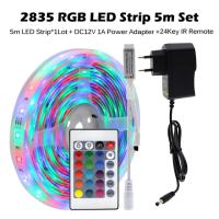 แถบไฟ LED RGB 5050 2835,แถบไฟ LED ยืดหยุ่นได้10ม. 15ม. 20ม. 12V RGB ชุดเทปพร้อมตัวควบคุมเพลงบลูทูธ Wifi